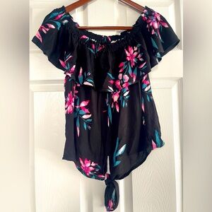 EXPRESS~flower-tropical shirt-Sz L